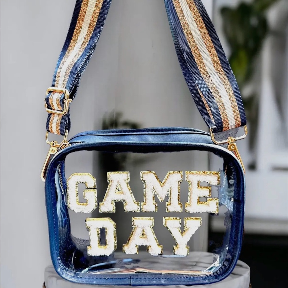 NWT Navy Blue ‘Game Day’ Clear Stadium Approved Crossbody Bag with Strap